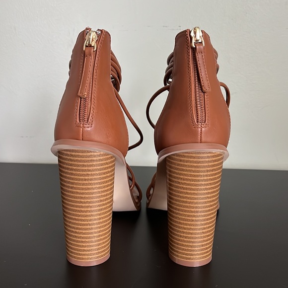 Brown Lace-Up Heels - - Picture 3 of 4